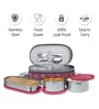 Milton Corporate Stainless Steel Lunch Container Set 3 Containers (280 Ml 280 Ml 472 Ml) Leak Proof Maroon