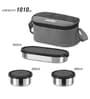 Milton Master Lunch Box With Insulated Fabric Bag 3 Stainless Steel Containers (450 Ml + 280 Ml X2) Spoon & Fork Black