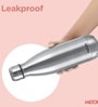 Milton Duo Dlx 1000 Thermosteel Vacuum Insulated Water Bottle 1000 Ml 24 Hours Hot & Cold Leak Proof Silver