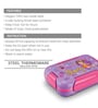 Milton More Meal Small Lunch Box 600 Ml With 120 Ml Inner Stainless Steel Container & Spoon Light Purple