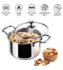 Milton Pro Cook Triply Stainless Steel Casserole With Glass Lid 14 Cm 1.2 L Induction & Gas Compatible