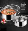 Milton Pro Cook Triply Stainless Steel Casserole With Glass Lid 14 Cm 1.2 L Induction & Gas Compatible