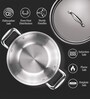Milton Pro Cook Triply Stainless Steel Kadhai With Glass Lid 28 Cm 4.6 L Induction & Gas Compatible