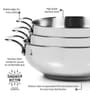Milton Pro Cook Stainless Steel Kadhai With Glass Lid 20 Cm 1.68 L Sandwich Bottom Induction & Gas Compatible
