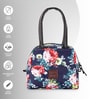 Milton Floret Lunch Box With Insulated Fabric Bag 3 Microwave Safe Stainless Steel Containers (180 Ml 320 Ml 320 Ml) & 415 Ml Tumbler Blue