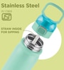 Milton Reva 750 Stainless Steel Water Bottle With Twin Lid 750 Ml Single Wall Leak Proof Bpa Free Aqua Green