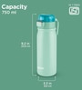 Milton Reva 750 Stainless Steel Water Bottle With Twin Lid 750 Ml Single Wall Leak Proof Bpa Free Aqua Green