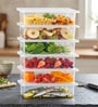 Milton Cryo Fridge Storage Box Set 6 X 1500 Ml Stackable With Drain Plate & Lid Transparent