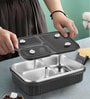 Milton Meal Safe 3 Kids Lunch Box 630 Ml Inner Stainless Steel Pu Insulated Steam Release Plug Leak Proof Dark Grey