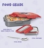 Milton Hugo Kids Lunch Box 700 Ml Inner Stainless Steel Pu Insulated Snap Lock Lid Red