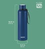 Milton Aura 1000 Thermosteel Vacuum Insulated Water Bottle 1000 Ml 24 Hours Hot & Cold Leak Proof Dark Blue