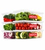 Milton Cryo Fridge Storage Box Set 6 X 1500 Ml Stackable With Drain Plate & Lid Transparent