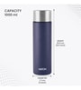Milton Glide 1000 Stainless Steel Water Bottle 1000 Ml Single Wall Leak Proof Navy Blue