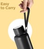 Milton Aura 1000 Thermosteel Vacuum Insulated Water Bottle 1000 Ml 24 Hours Hot & Cold Leak Proof Black