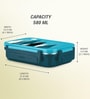 Milton Fun Feast 2 Compartment Kids Lunch Box 560 Ml Inner Stainless Steel Pu Insulated Bpa Free Blue