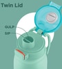Milton Reva 750 Stainless Steel Water Bottle With Twin Lid 750 Ml Single Wall Leak Proof Bpa Free Aqua Green