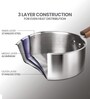 Milton Pro Cook Triply Stainless Steel Cookware Set 4 Pieces 16 Cm Tea Pan 22 Cm Fry Pan & 24 Cm Kadhai With Glass Lid