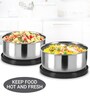 Milton Master Lunch Box With Insulated Fabric Bag 3 Stainless Steel Containers (450 Ml + 280 Ml X2) Spoon & Fork Black