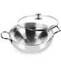 Milton Pro Cook Stainless Steel Kadhai With Glass Lid 20 Cm 1.68 L Sandwich Bottom Induction & Gas Compatible