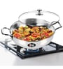 Milton Pro Cook Stainless Steel Kadhai With Glass Lid 20 Cm 1.68 L Sandwich Bottom Induction & Gas Compatible