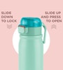 Milton Reva 750 Stainless Steel Water Bottle With Twin Lid 750 Ml Single Wall Leak Proof Bpa Free Aqua Green