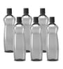 Milton Pacific Plastic Water Bottle Set 1000 Ml Each Bpa Free Leak Proof Grey Pack Of 6