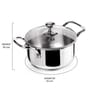 Milton Pro Cook Triply Stainless Steel Casserole With Glass Lid 14 Cm 1.2 L Induction & Gas Compatible
