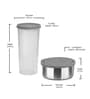 Milton New Steel Combi Lunch Box Set 3 Stainless Steel Containers & 1 Plastic Tumbler With Insulated Bag Blue
