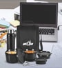 Milton Pro Lunch Box With Insulated Fabric Bag 3 Microwave Safe Stainless Steel Containers (180 Ml 320 Ml 450 Ml) 100 Ml Chutney Container 750 Ml Steel Bottle & Steel Cutlery Black