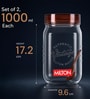 Milton Vintage Airtight Plastic Storage Container Set 2 X 1000 Ml Bpa Free Transparent
