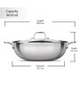 Milton Pro Cook Triply Stainless Steel Kadhai With Glass Lid 28 Cm 4.6 L Induction & Gas Compatible