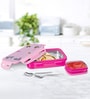 Milton Steely Deluxe Mini Kids Lunch Box 400 Ml Inner Stainless Steel Insulated Container Airtight Leak Proof Dark Pink