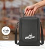 Milton Food Fiesta Lunch Box With Insulated Bag 3 Microwave Safe Stainless Steel Containers (320 Ml Each) 280 Ml Plastic Container & 750 Ml Comet Bottle Black