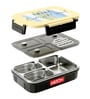Milton Meal Safe 3 Kids Lunch Box 630 Ml Inner Stainless Steel Pu Insulated Steam Release Plug Leak Proof Dark Grey