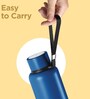 Milton Aura 1000 Thermosteel Vacuum Insulated Water Bottle 1000 Ml 24 Hours Hot & Cold Leak Proof Dark Blue