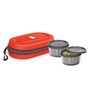 Milton Nutri Lunch Box Elegant Tiffin with Microwavable Steel Container, Orange, 700 ML, Set of 2