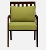 Milton Sheesham Wood Arm Chair In Green & Provincial Teak Finish