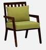 Milton Sheesham Wood Arm Chair In Green & Provincial Teak Finish
