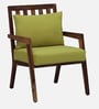 Milton Sheesham Wood Arm Chair In Green & Rustic Teak Finish