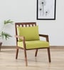 Milton Sheesham Wood Arm Chair In Green & Rustic Teak Finish