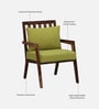 Milton Sheesham Wood Arm Chair In Green & Rustic Teak Finish
