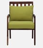 Milton Sheesham Wood Arm Chair In Green & Rustic Teak Finish
