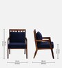Milton Sheesham Wood Armchair In Rustic Teak Finish with Navy Blue Upholstery Milton Sheesham Wood Armchair In Rustic Teak Finish with Navy Blue Upholstery