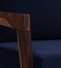 Milton Sheesham Wood Armchair In Rustic Teak Finish with Navy Blue Upholstery