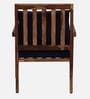 Milton Sheesham Wood Armchair In Rustic Teak Finish with Navy Blue Upholstery