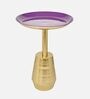 Mina Metal End Table in Gold And Purple Colour