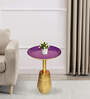 Mina Metal End Table in Gold And Purple Colour
