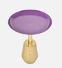 Mina Metal End Table in Gold And Purple Colour