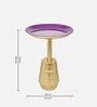 Mina Metal End Table in Gold And Purple Colour