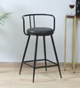 Minaj Metal Bar Chair In Black Finish With Leather Seating